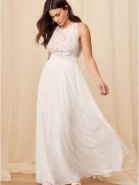 Lulus off white Sleeveless White Lace Bodice Maxi Dress